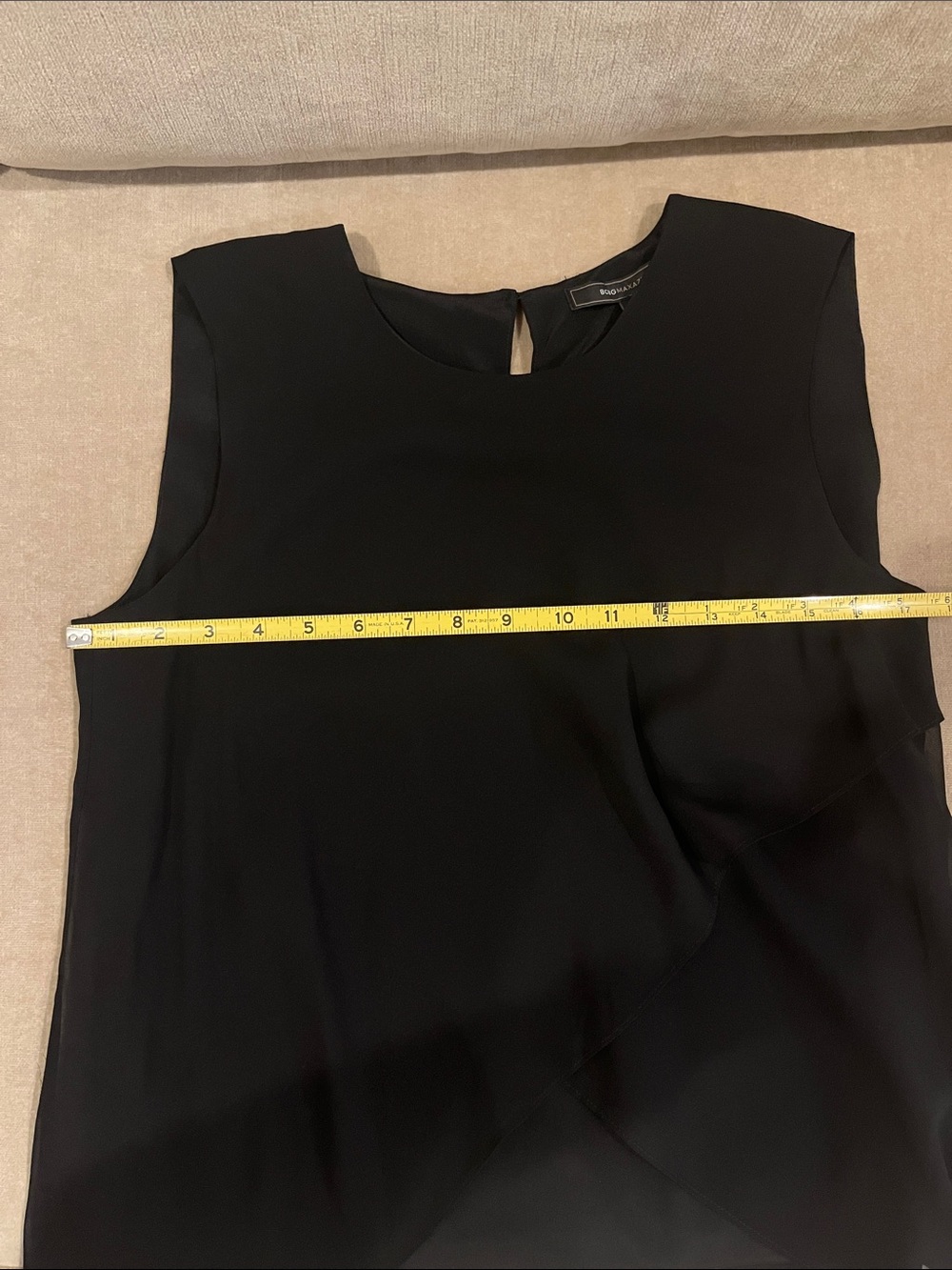 BCBGMaxAzria Lorielle Black Silk Sleeveless Top NWT Flowy Layered Elegant Small - Picture 8 of 14